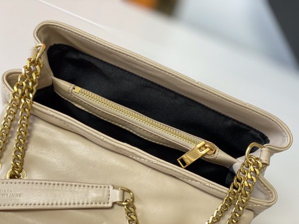 YSL Loulou Small Matelasse Leather Bag - Black, Beige, Red - Image 16