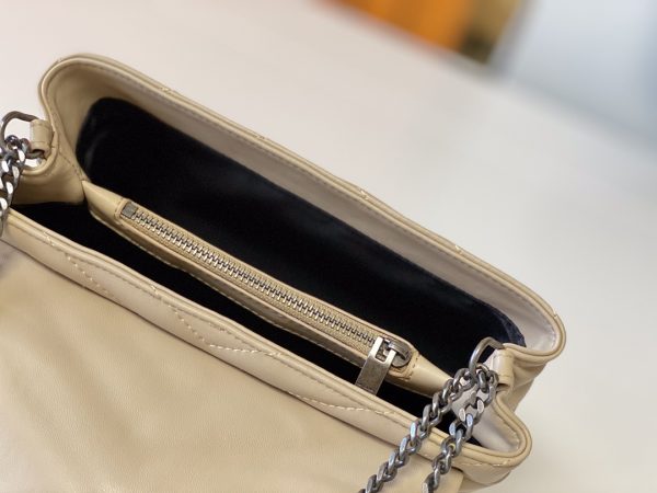 YSL Loulou Small Matelasse Leather Bag - Black, Beige, Red - Image 20