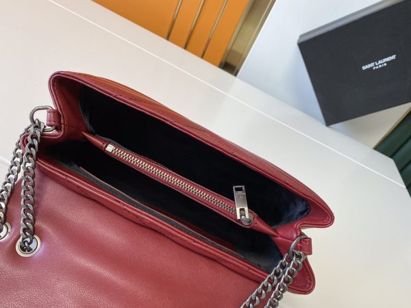 YSL Loulou Small Matelasse Leather Bag - Black, Beige, Red - Image 24