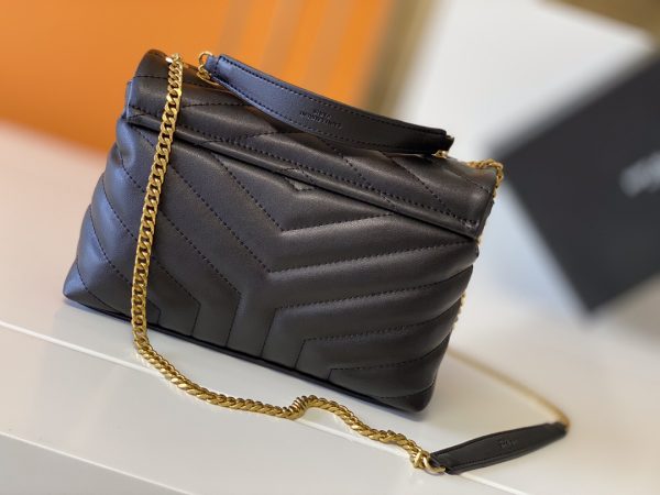 YSL Loulou Small Matelasse Leather Bag - Black, Beige, Red - Image 3
