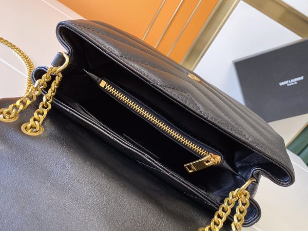 YSL Loulou Small Matelasse Leather Bag - Black, Beige, Red - Image 4