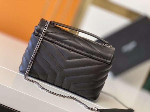 YSL Loulou Small Matelasse Leather Bag - Black, Beige, Red - Image 7