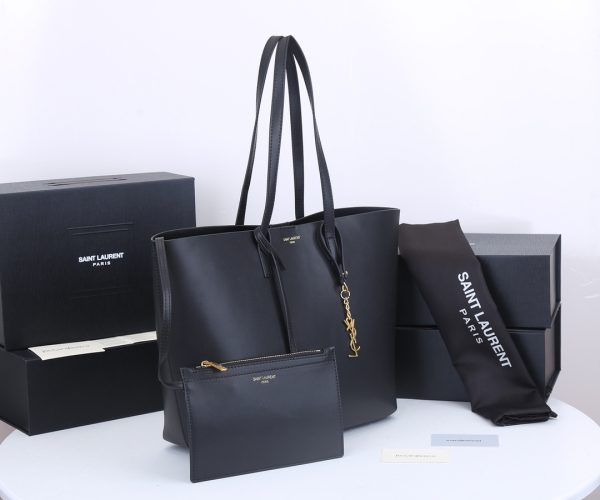 YSL Replica East/West Shopping Bag - Grained Leather - Image 3