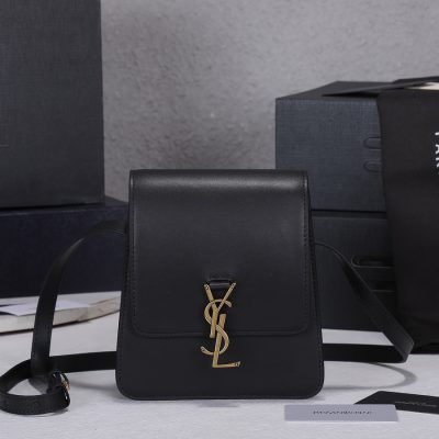 YSL Kaia Satchel Replica in Black/Beige - North/South Style