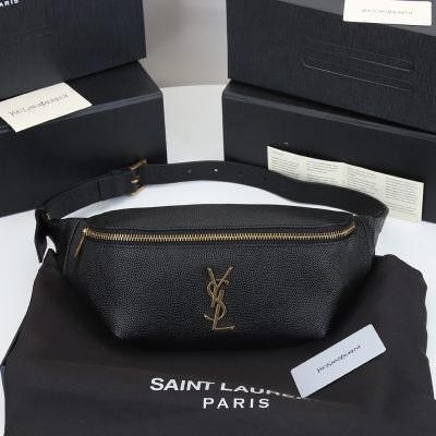 YSL Monogram Belt Bag - Grain de Poudre Leather Replica