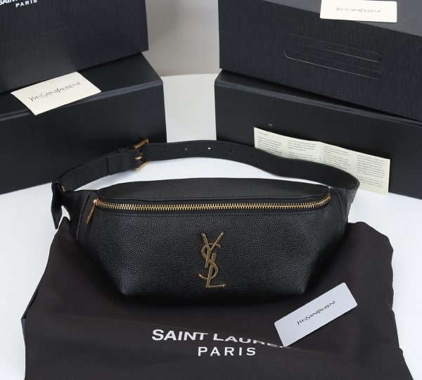 YSL Monogram Belt Bag - Grain de Poudre Leather Replica