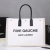Best Replicas Bags - YSL Rive Gauche Linen & Leather Tote Bag Replica Shop For Best Louis Vuitton LV Replica Bags With Cheap Price