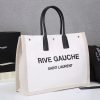 Best Replicas Bags - YSL Rive Gauche Linen & Leather Tote Bag Replica Shop For Best Louis Vuitton LV Replica Bags With Cheap Price