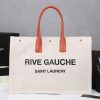 Best Replicas Bags - YSL Rive Gauche Linen & Leather Tote Bag Replica Shop For Best Louis Vuitton LV Replica Bags With Cheap Price