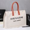 Best Replicas Bags - YSL Rive Gauche Linen & Leather Tote Bag Replica Shop For Best Louis Vuitton LV Replica Bags With Cheap Price