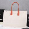 Best Replicas Bags - YSL Rive Gauche Linen & Leather Tote Bag Replica Shop For Best Louis Vuitton LV Replica Bags With Cheap Price