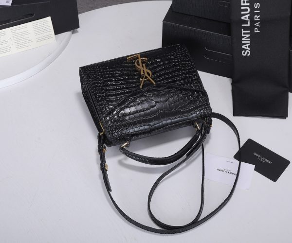 Replica YSL Cassandra Croc Leather Mini Top Handle Bag - Image 3