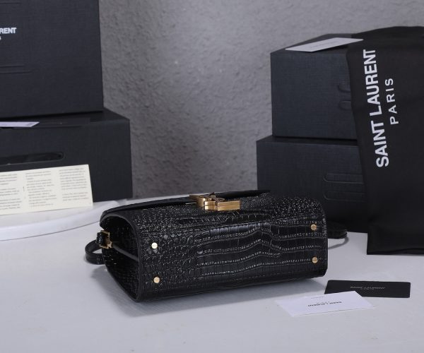 Replica YSL Cassandra Croc Leather Mini Top Handle Bag - Image 4