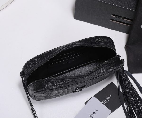 Replica YSL Lou Mini Bag in Black with Silver Hardware - Image 5