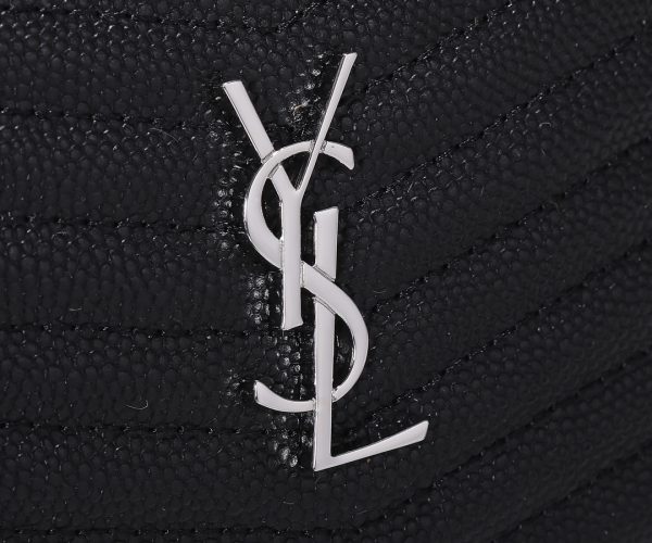 Replica YSL Lou Mini Bag in Black with Silver Hardware - Image 9