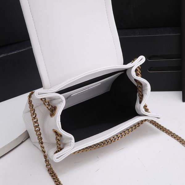 Replica YSL Mini Nolita Lambskin Bag - Black/White - Image 10