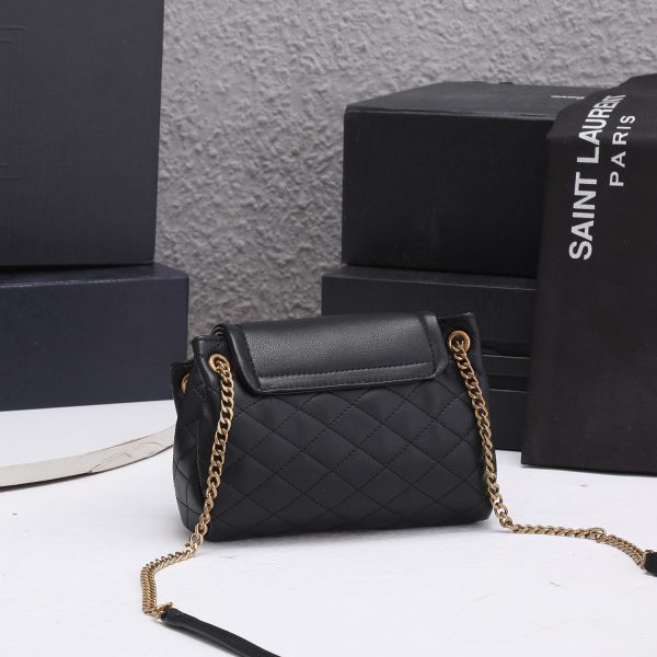 Replica YSL Mini Nolita Lambskin Bag - Black/White - Image 5