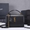 Best Replicas Bags - YSL Sunset Medium Replica Bag - Black & Beige Handle Design Shop For Best Louis Vuitton LV Replica Bags With Cheap Price