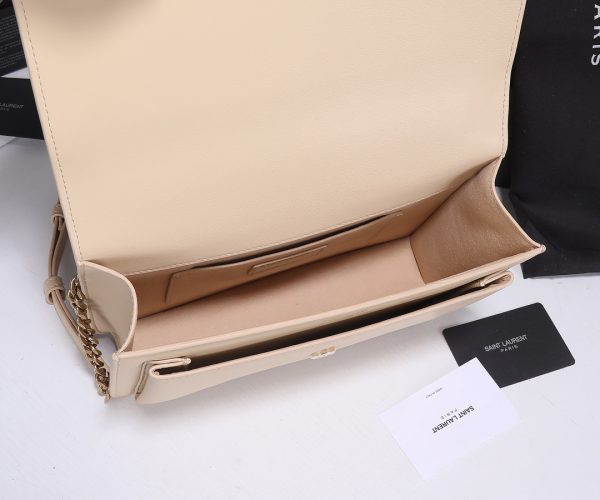 YSL Sunset Medium Replica Bag - Black & Beige Handle Design - Image 12