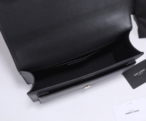 YSL Sunset Medium Replica Bag - Black & Beige Handle Design - Image 6