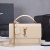 Best Replicas Bags - YSL Sunset Medium Replica Bag - Black & Beige Handle Design Shop For Best Louis Vuitton LV Replica Bags With Cheap Price