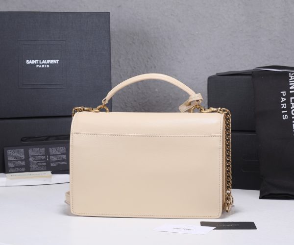 YSL Sunset Medium Replica Bag - Black & Beige Handle Design - Image 9