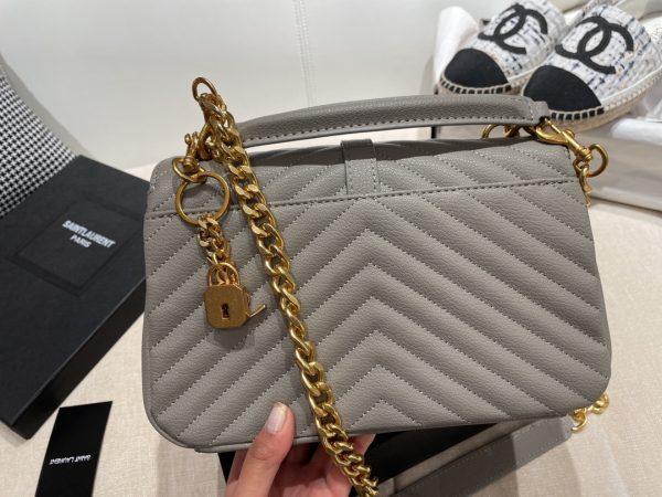 Replica YSL Envelope Medium Mix Embossed Leather Gold Bag - Image 11