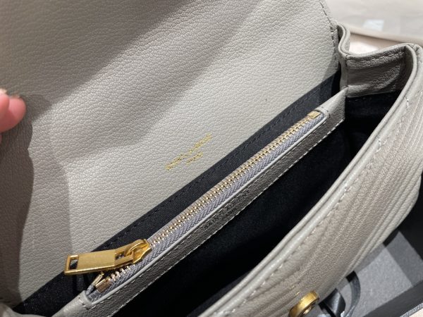 Replica YSL Envelope Medium Mix Embossed Leather Gold Bag - Image 12