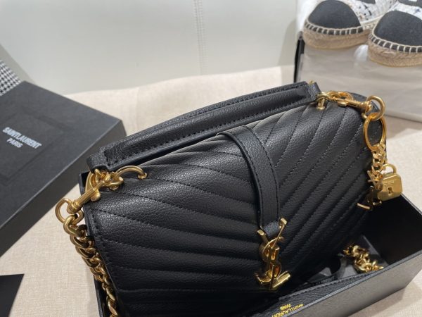 Replica YSL Envelope Medium Mix Embossed Leather Gold Bag - Image 2