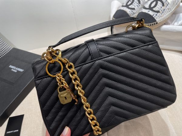 Replica YSL Envelope Medium Mix Embossed Leather Gold Bag - Image 5