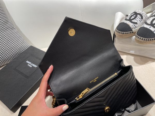 Replica YSL Envelope Medium Mix Embossed Leather Gold Bag - Image 6