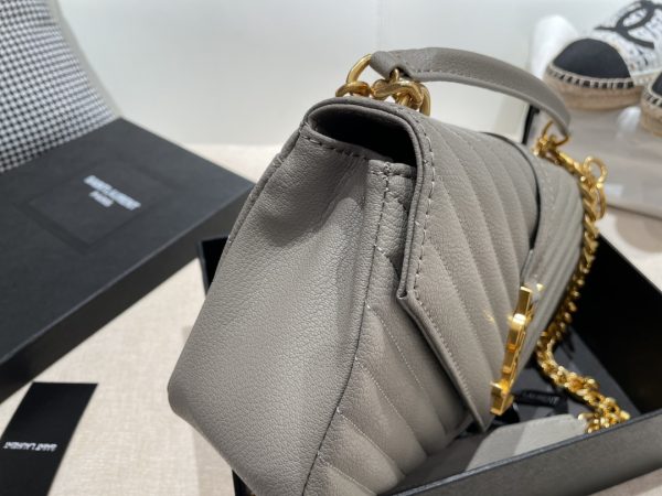 Replica YSL Envelope Medium Mix Embossed Leather Gold Bag - Image 9
