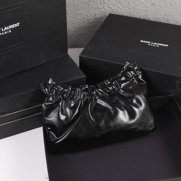 Replica YSL Mini Leather Hobo Shoulder Bag - Image 11