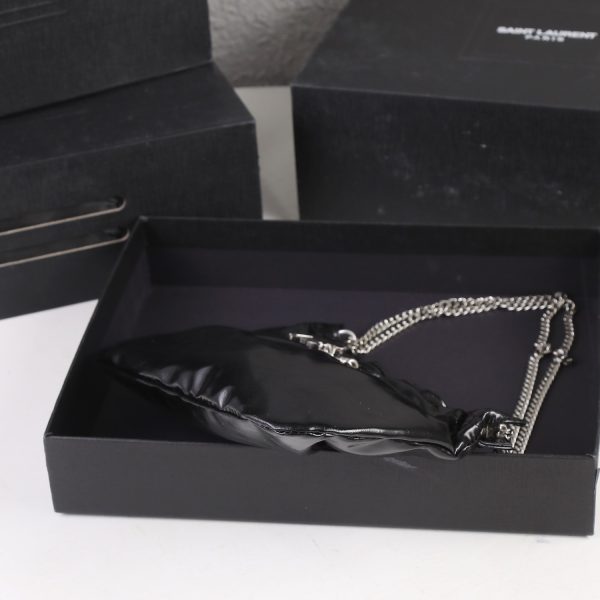 Replica YSL Mini Leather Hobo Shoulder Bag - Image 10