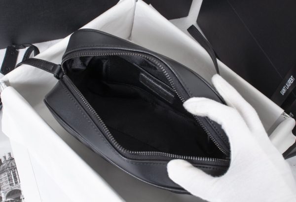 Replica YSL Lou Quilted Leather Camera Bag - Black/Silver - Image 5