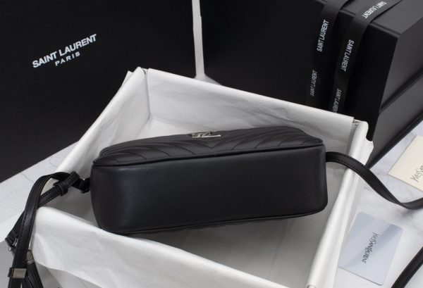 Replica YSL Lou Quilted Leather Camera Bag - Black/Silver - Image 6