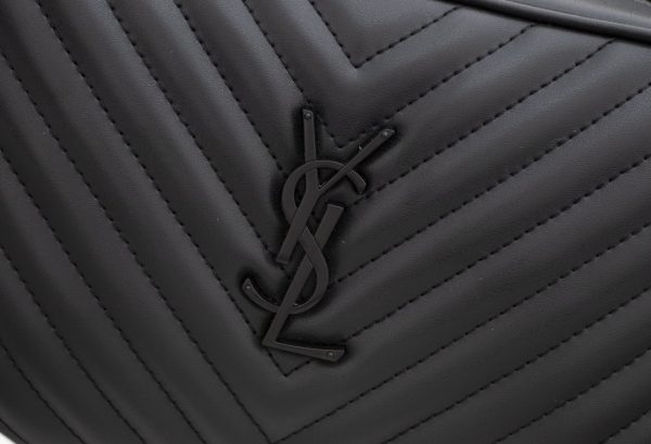 Replica YSL Lou Quilted Leather Camera Bag - Black/Silver - Image 4