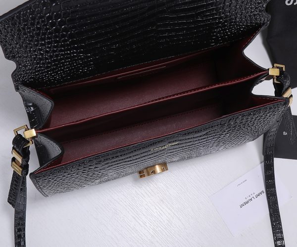 Replica YSL Cassandra Medium Crocodile-Embossed Leather Bag - Image 6