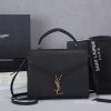 Best Replicas Bags - Replica YSL Cassandra Medium Top Handle Bag - Black & Beige Shop For Best Louis Vuitton LV Replica Bags With Cheap Price