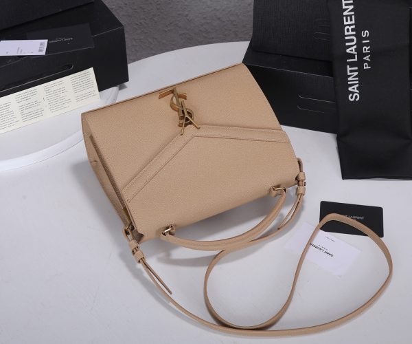 Replica YSL Cassandra Medium Top Handle Bag - Black & Beige - Image 11