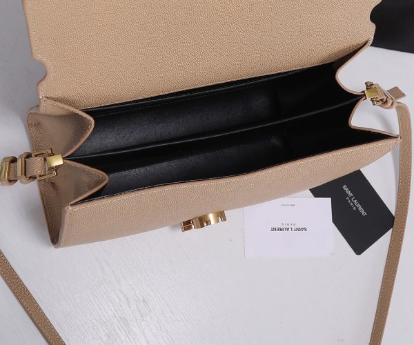 Replica YSL Cassandra Medium Top Handle Bag - Black & Beige - Image 12
