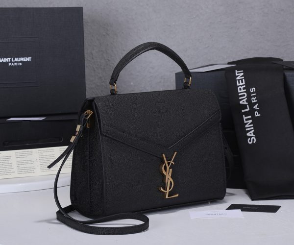 Replica YSL Cassandra Medium Top Handle Bag - Black & Beige - Image 2