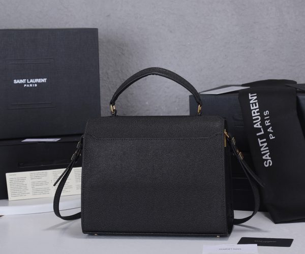 Replica YSL Cassandra Medium Top Handle Bag - Black & Beige - Image 3