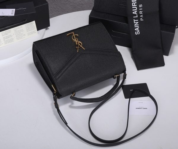Replica YSL Cassandra Medium Top Handle Bag - Black & Beige - Image 4