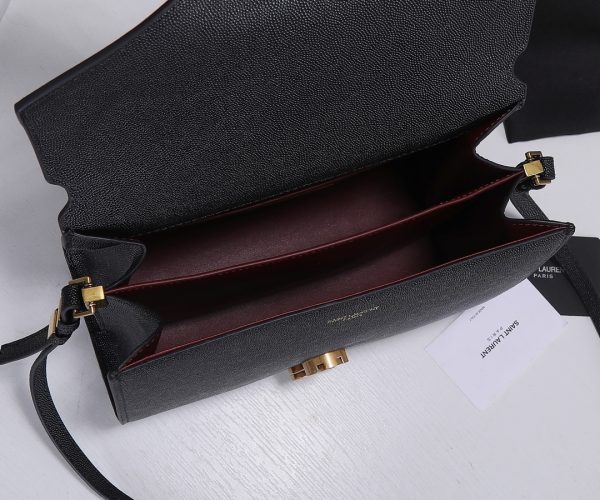 Replica YSL Cassandra Medium Top Handle Bag - Black & Beige - Image 6