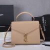 Best Replicas Bags - Replica YSL Cassandra Medium Top Handle Bag - Black & Beige Shop For Best Louis Vuitton LV Replica Bags With Cheap Price