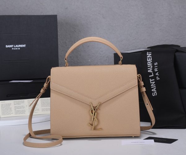 Replica YSL Cassandra Medium Top Handle Bag - Black & Beige - Image 7