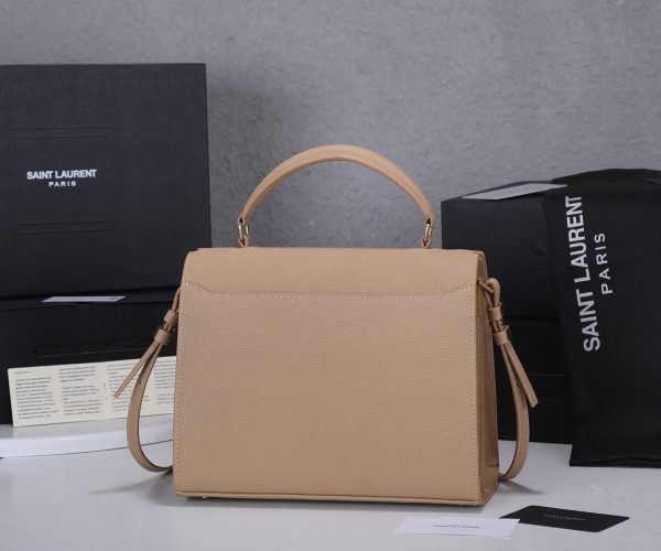 Replica YSL Cassandra Medium Top Handle Bag - Black & Beige - Image 9