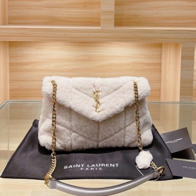 YSL Puffer Small Bag in Shearling & Leather Replica