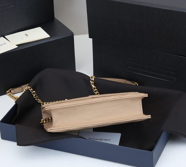 Replica YSL Envelope Chain Wallet – Embossed Leather 1888 - Image 6